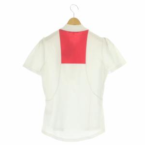 CELINE ポロシャツ カットソー 半袖 ロゴ刺繍 プルオーバー M 白 ホワイト シルバー色