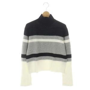 21AW HALO RANCKING STRIPE T ニット カットソー ハイネック 長袖 プルオーバー アルパカ混 シルク混