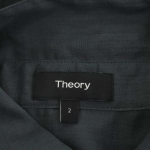 Theory SUMMER VOILE BELTED SHIRTDRESS シャツ ワンピース 長袖 ロング シアー リボン付き 2 チャコール