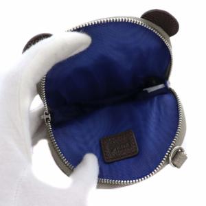 FURLA クマフラージュ バッグチャーム ポーチ レザー 茶 ブラウン