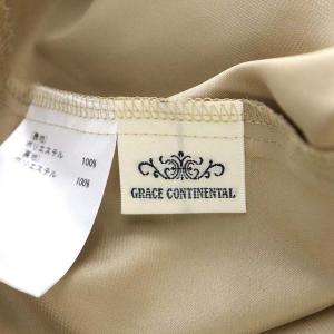 GRACE CONTINENTAL ペイズリー ボウタイ ワンピース Vネック 七分袖 ひざ丈 シアー 総柄 36 モカ マルチカラー