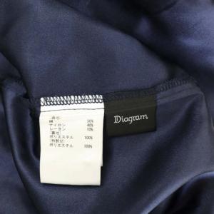 Diagram GRACE CONTINENTAL スター刺繍カラーレースワンピース 膝丈 八分袖 コットン 36 紺 ネイビー 黒 ブラック