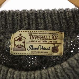 INVERALLAN ウール ケーブル ニット セーター 長袖 ラグランスリーブ グレー