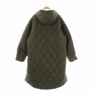 WILDTHINGS トゥモローランド別注 キルティングコート フード ロゴ刺繍 F カーキ