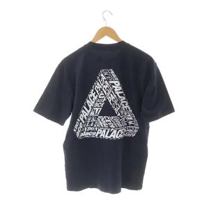 PALACE 22AW TRI-TEXT プリントTシャツ カットソー 半袖 クルーネック ロゴ M 紺 ネイビー 白 ホワイト