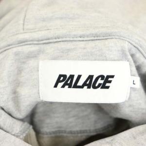 PALACE APPLITED TRI-FERG HOOD プルオーバー パーカー スウェット 長袖 L グレー ピンク