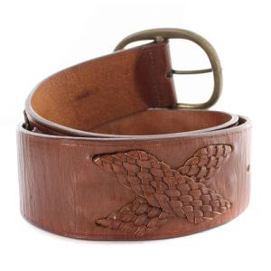 RALPH LAUREN レザーベルト ロゴ XS 茶色 ブラウン