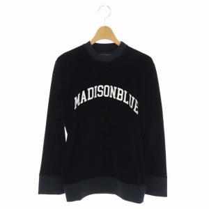 ベロア ロゴ プルオーバー カットソー 長袖 00 紺 ネイビー