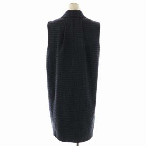 Diagram GRACE CONTINENTAL 22AW テーラーミニワワンピース ベスト ダブル チェック 36 紺 青 ネイビー ブルー