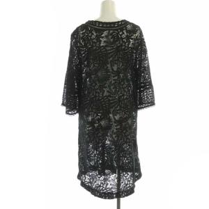 Grace Class 22AW ケミカルカフタンワンピース ひざ丈 七分袖 レース 36 黒 ブラック
