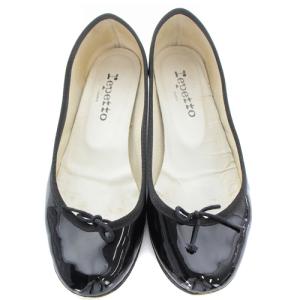 Repetto パンプス ローヒール バレエシューズ 37.5 23.7cm 黒 ブラック
