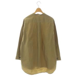 MHL. 22SS COTTON RAMIE POPLIN シャツ 長袖 チュニック 前開き リネン混 2 カーキベージュ