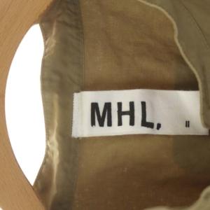 MHL. 22SS COTTON RAMIE POPLIN シャツ 長袖 チュニック 前開き リネン混 2 カーキベージュ