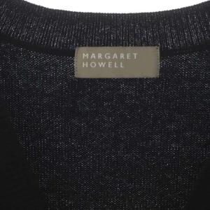 MARGARET HOWELL POCKET SLIPOVER ノースリーブニット カットソー ベスト Vネック プルオーバー ウール カシミヤ混 2 黒