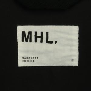 MHL. WASHED COTTON LINEN ジャケット ステンカラー シングル 2 黒 ブラック