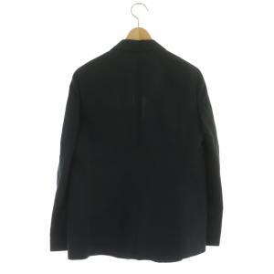 ANAYI ピークドラペル1Bテーラードジャケット 背抜き リネン混 38 紺 ネイビー