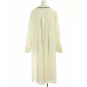 sacai 21SS バックプリーツシャツドレス ワンピース ロング 長袖 ウール混 1 アイボリー 21-05524