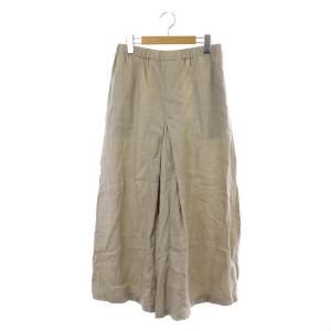 22SS リネンタックキュロット パンツ ワイド 34 グレージュ