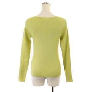IENA 22SS RIB ボートネックプルオーバー ニット カットソー 長袖 黄緑 イエローグリーン