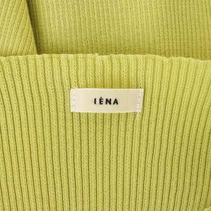 IENA 22SS RIB ボートネックプルオーバー ニット カットソー 長袖 黄緑 イエローグリーン