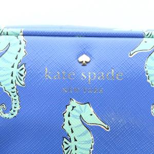 kate spade new york ポーチ  タツノオトシゴ柄 青 ブルー