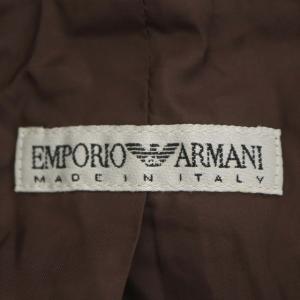 EMPORIO ARMANI ノーカラージャケット ベルベット 総裏地 4B 42 ダークブラウン