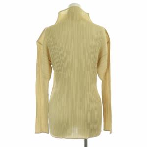 PLEATS PLEASE ISSEY MIYAKE イッセイミヤケ プリーツ ハイネック カットソー プルオーバー 長袖 3 ベージュ