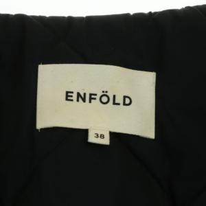 ENFOLD キルティングAラインコート ノーカラー 38 ダークネイビー