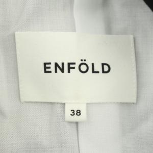ENFOLD バックオープン デザイン ダブル テーラードジャケット ロング 背抜き 38 黒 ブラック