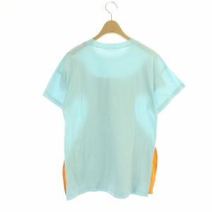 ENFOLD 21SS ソフト天竺レイヤード Tシャツ カットソー クルーネック 半袖 プルオーバー 38 ライトブルー オレンジ