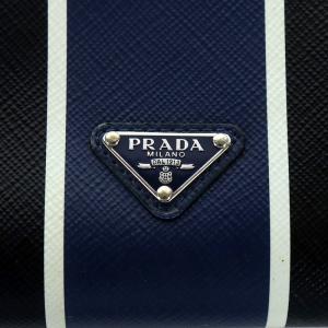 PRADA 長財布 三角プレート ラウンドファスナー レザー 黒 ブラック 紺 ネイビー 2ML034 OH