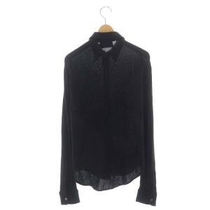 RALPH LAUREN シルクカシミヤ ニットシャツ 長袖 L 濃紺 ネイビー