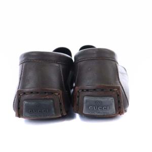 GUCCI ドライビングシューズ シェリーライン レザー 6 23.0cm 茶 ブラウン