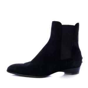 TOD'S サイドゴアブーツ ショート ローヒール スエード 5 24cm 黒 ブラック