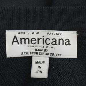 AMERICANA ビックシルエットロゴプリントスウェットトップス プルオーバー 長袖 チャコール