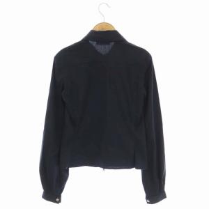 PRADA ジップアップ シャツジャケット カットオフ 薄手 38 紺 ネイビー