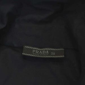 PRADA ジップアップ シャツジャケット カットオフ 薄手 38 紺 ネイビー