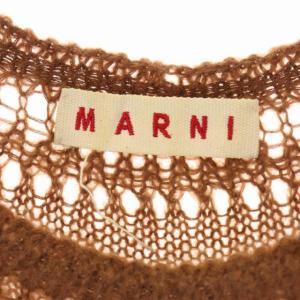 MARNI モヘア ニット セーター プルオーバー 半袖 38 茶 ブラウン