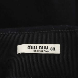 miumiu ボックスプリーツ ウール スカート 台形 ミニ 38 黒 ブラック