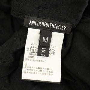 ANN DEMEULEMEESTER 変形 タンクトップ カットソー ノースリーブ プルオーバー Vネック M 黒 ブラック