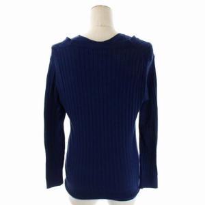 JOHN SMEDLEY コットンリブニットアンサンブル カーディガン 長袖 プルオーバー カットソー ノースリーブ M 青 ブルー