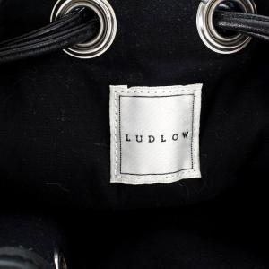 LUDLOW 巾着バッグ ショルダーバッグ ムートン 紺 ネイビー