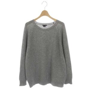ニット カシミヤ セーター 長袖 プルオーバー クルーネック S グレー