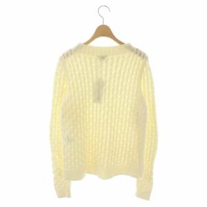 Theory ケーブルニット セーター 長袖 プルオーバー オフネック S アイボリー