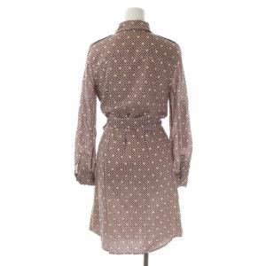 TORY BURCH 総柄シャツワンピース 膝丈 長袖 コットン 2 マルチカラー