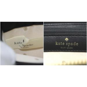 kate spade new york 長財布 リボンモチーフ ラウンドジップ レザー 黒 ブラック PWRU3530