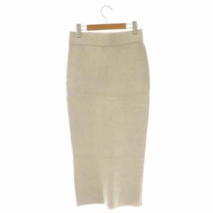 Deuxieme Classe Wool knit ウール ニットスカート タイト ロング 36 ライトグレージュ