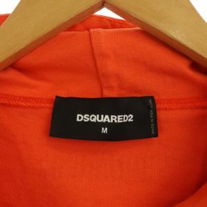 DSQUARED2 21年 パーカー フード カットソー 長袖 プルオーバー ロゴ プリント M オレンジ