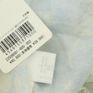 Harrods 花柄 ボウタイ チュニックブラウス シルク プルオーバー パフスリーブ 半袖 2 ライトブルー アイボリー