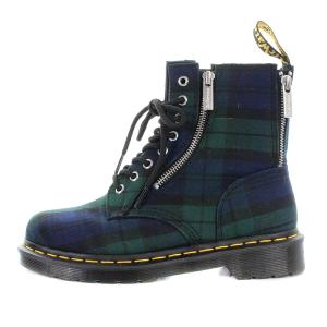 Dr.Martens 20AW 1460 ZIP TARTAN 8 EYE ショートブーツ UK6 グリーン ブルー